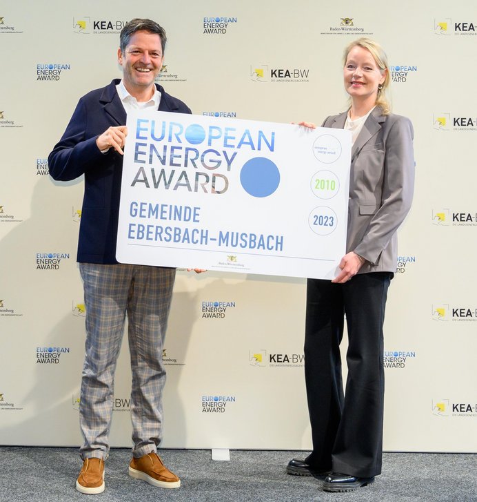 Bürgermeister Roland Haug bei der Preisverleihung des European Energy Award 2023